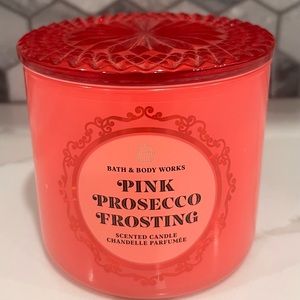 Brand New Bath & Body Works Pink Prosecco Frosting 3 Wick Candle